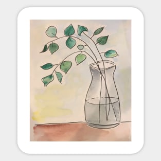 Watercolor Plant in a Vase Sticker